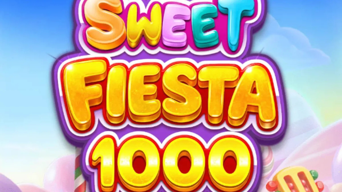Tampilan visual cerah dan penuh permen dari slot Sweet Fiesta 1000